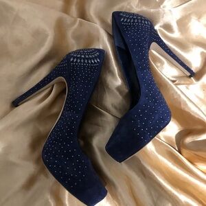 BCBGeneration Dark Blue Studded Heels